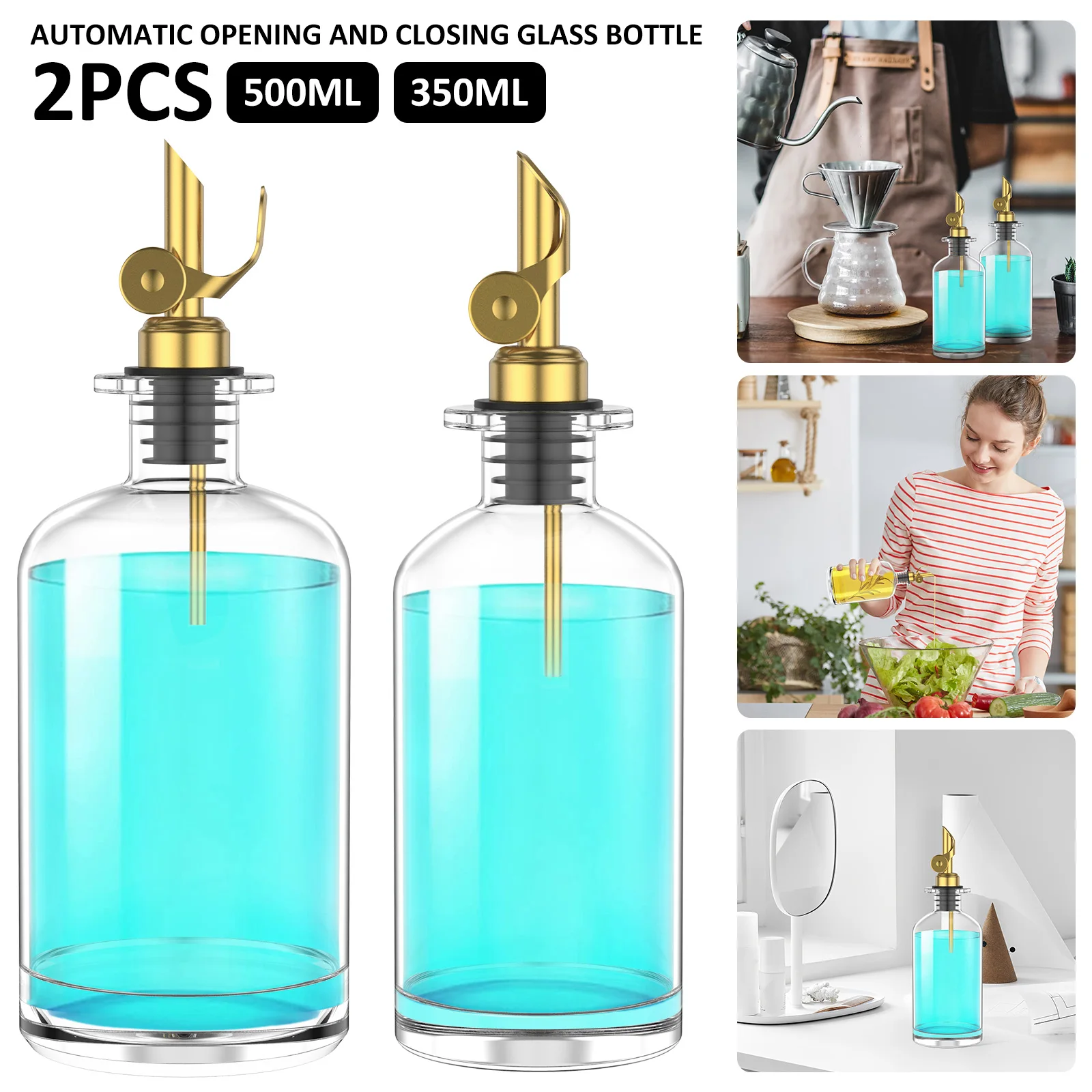 NEW 2Pcs Olive Oil Dispenser Bottle 350/500ML Reusable Coffee Syrup Dispenser Clear Oil and Vinegar Dispenser Set with Weighted
NEW 2Pcs Olive Oil Dispenser Bottle 350/500ML Reusable Coffee Syrup Dispenser Clear Oil and Vinegar Dispenser Set with Weighted