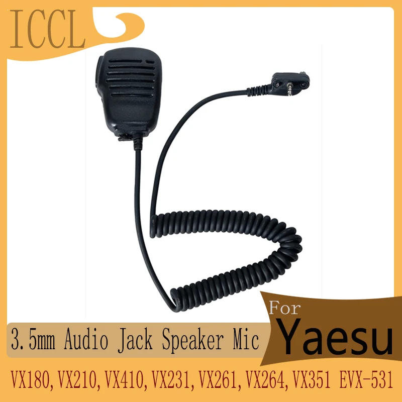 Audio Jack Speaker Mic for Yaesu Walkie Talkie,VX180,VX210,VX410,VX231,VX261,VX264,VX351, 354, 451, 454, 459,EVX-531, 534, 3.5mm
Audio Jack Speaker Mic for Yaesu Walkie Talkie,VX180,VX210,VX410,VX231,VX261,VX264,VX351, 354, 451, 454, 459,EVX-531, 534, 3.5mm