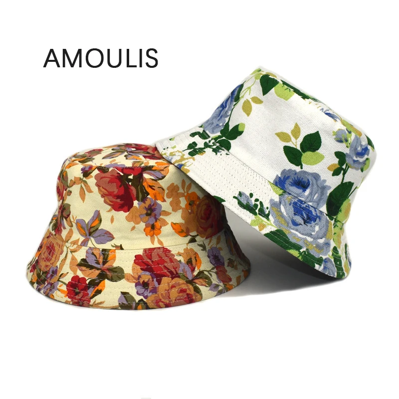 AMOULIS Summer Women's Bucket Hats Casual Sun Protection Men Fisherman Hat Fashion Print Sun Hat Foldable Double-sided Sun Caps
AMOULIS Summer Women's Bucket Hats Casual Sun Protection Men Fisherman Hat Fashion Print Sun Hat Foldable Double-sided Sun Caps
