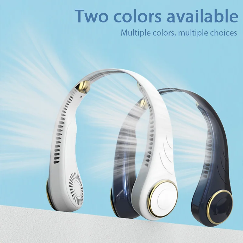 Portable Hanging Neck Fan USB Rechargeable Wireless Electric Fans Mini ventilador cooling Bladeless Mute Neckband Fan for Sports
Portable Hanging Neck Fan USB Rechargeable Wireless Electric Fans Mini ventilador cooling Bladeless Mute Neckband Fan for Sports
