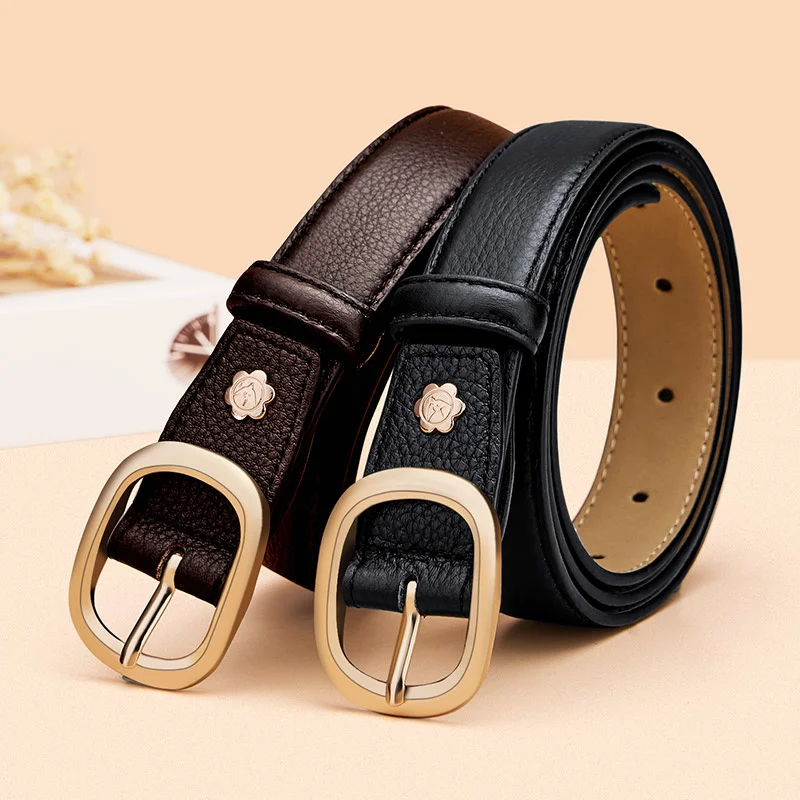 Women's genuine leather belt, fashionable jeans needle buckle style, simple pants belt
Women's genuine leather belt, fashionable jeans needle buckle style, simple pants belt