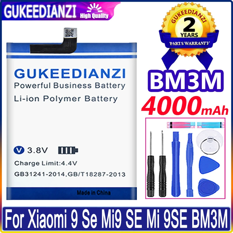 Battery 4000mAh Bateria BM3M For Xiaomi 9 Se Mi9 SE Mi 9SE BM3M Xiaomi9Se Mi9SE Batterie High Capacity Replace Battery +Tools
Battery 4000mAh Bateria BM3M For Xiaomi 9 Se Mi9 SE Mi 9SE BM3M Xiaomi9Se Mi9SE Batterie High Capacity Replace Battery +Tools