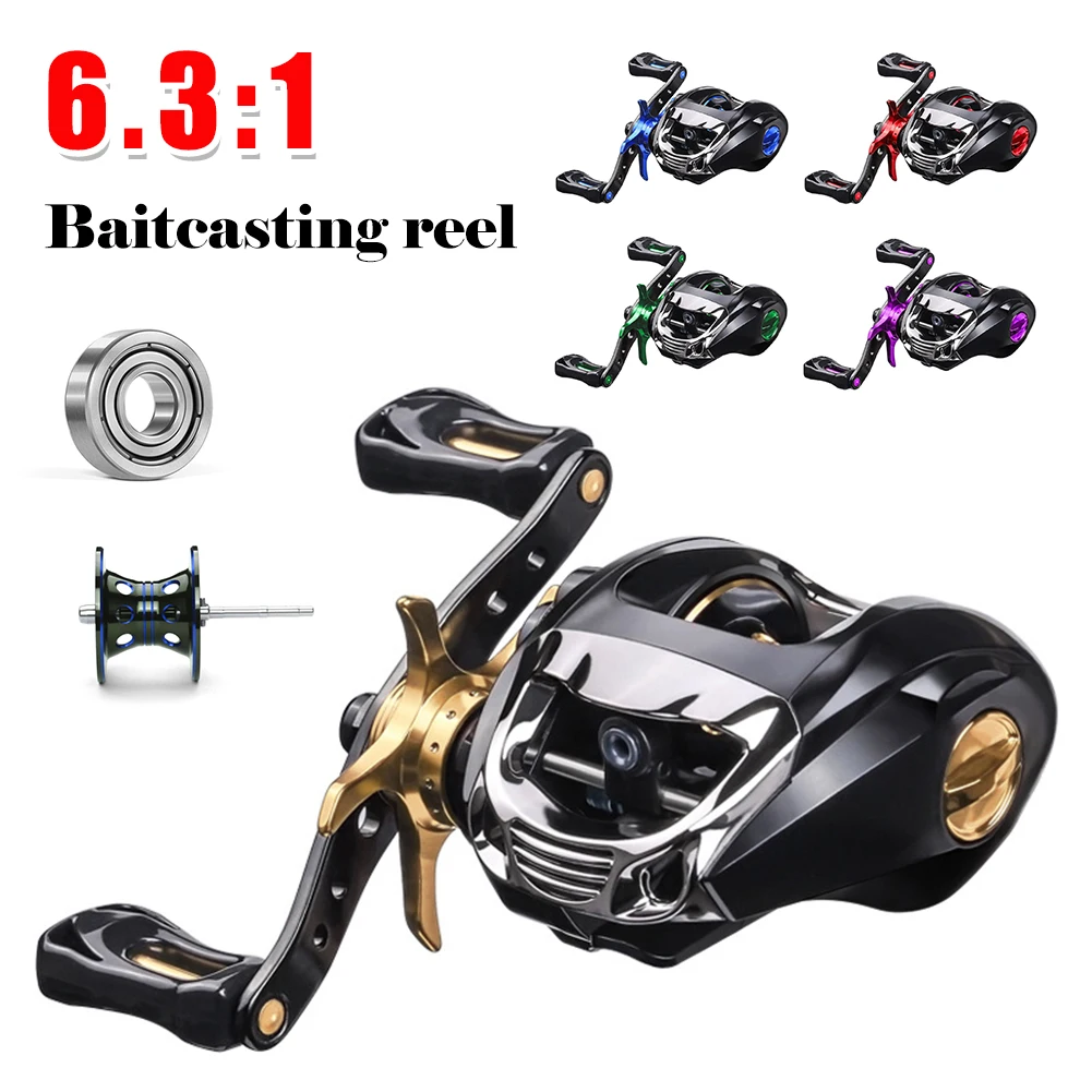 8KG Maximum Resistance Bait-casting Reel 12+1BB 6.3:1 Shallow Spool High-speed Magnetic Brake Fishing Reel Fishing Accessories
8KG Maximum Resistance Bait-casting Reel 12+1BB 6.3:1 Shallow Spool High-speed Magnetic Brake Fishing Reel Fishing Accessories