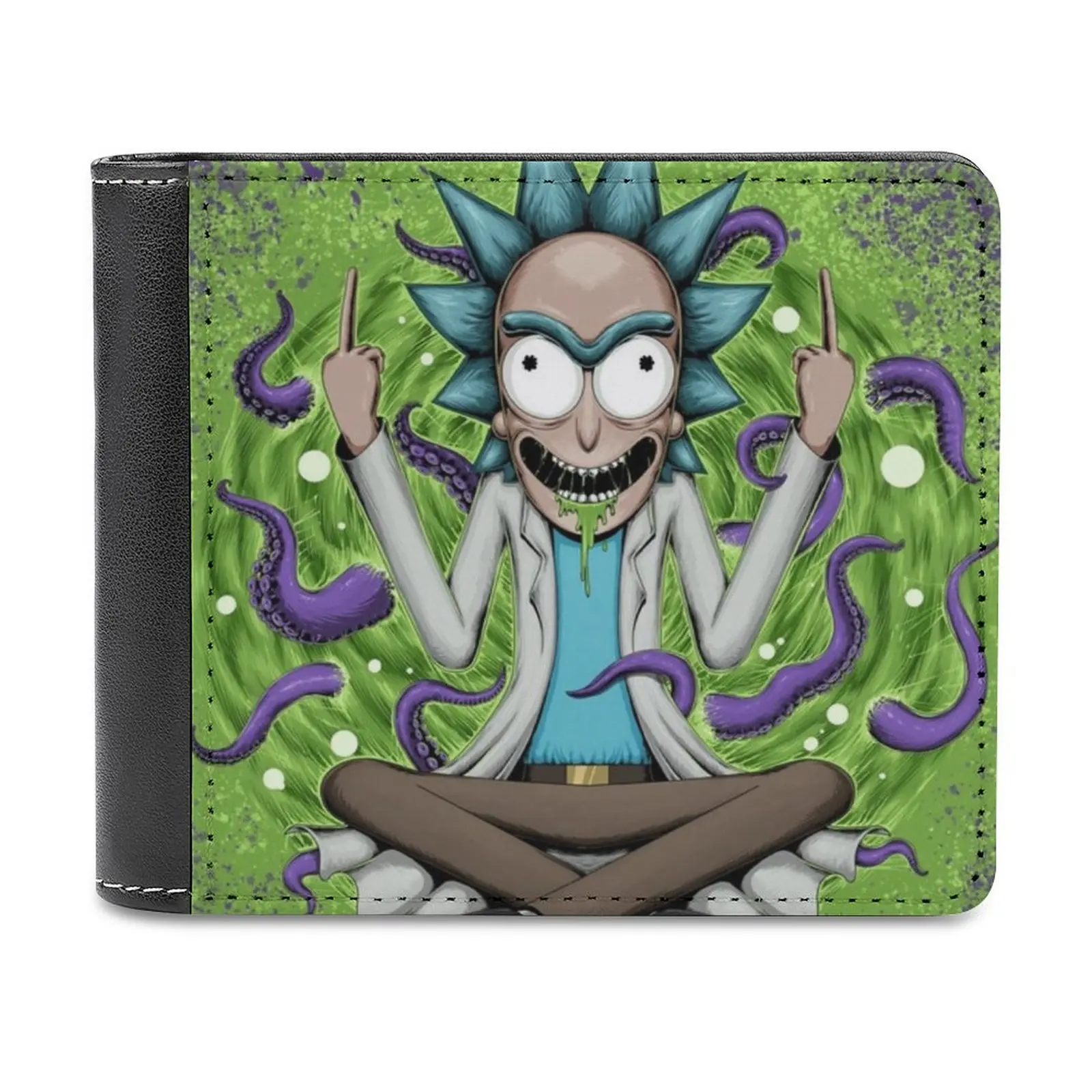 

Rick Sanchez New Men Wallets Pu Leather Men Purse High Quality Male Wallet Rick Sancez Wubba Lubba Dub Dub Adult Swim Morty