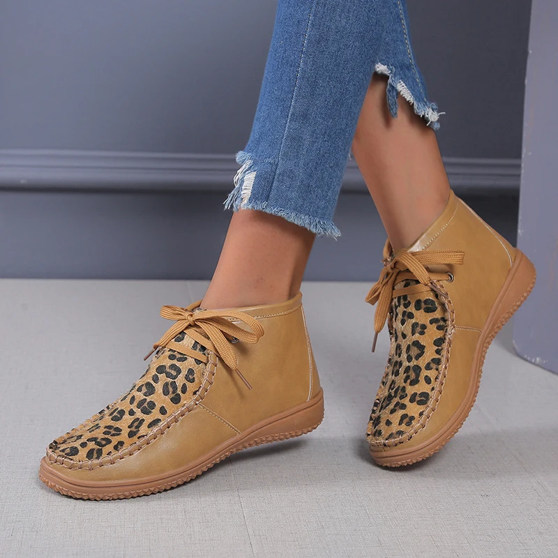 Boot Woman 2021 Autumn Winter New Round Head Leopard Print Skin Korean Motorcycle Boot Versatile Comfortable FIat Heel Fe
Boot Woman 2021 Autumn Winter New Round Head Leopard Print Skin Korean Motorcycle Boot Versatile Comfortable FIat Heel Fe
