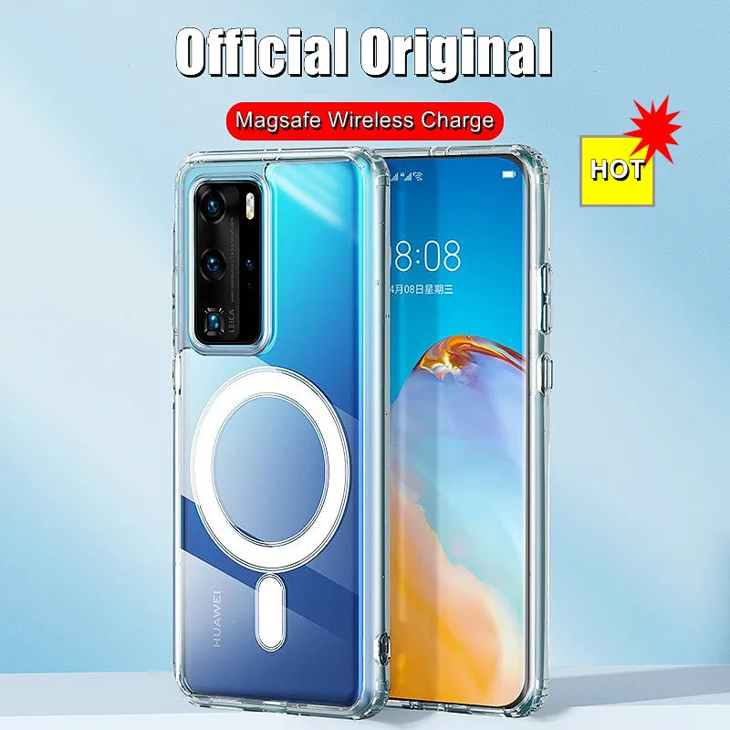 Clear Magsafe Magnetic Cases For Huawei P50 P40 P30 Mate 40 30 Pro Support For Magsafe Wireless Charger Luxury Transparent Cover
Clear Magsafe Magnetic Cases For Huawei P50 P40 P30 Mate 40 30 Pro Support For Magsafe Wireless Charger Luxury Transparent Cover