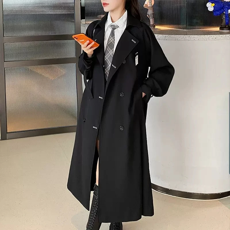 Streetwear Black Windbreaker Coat Women's Clothing 2023 Spring Autumn New Korean British Long Trench Coats Female Overcoat bc112
Streetwear Black Windbreaker Coat Women's Clothing 2023 Spring Autumn New Korean British Long Trench Coats Female Overcoat bc112