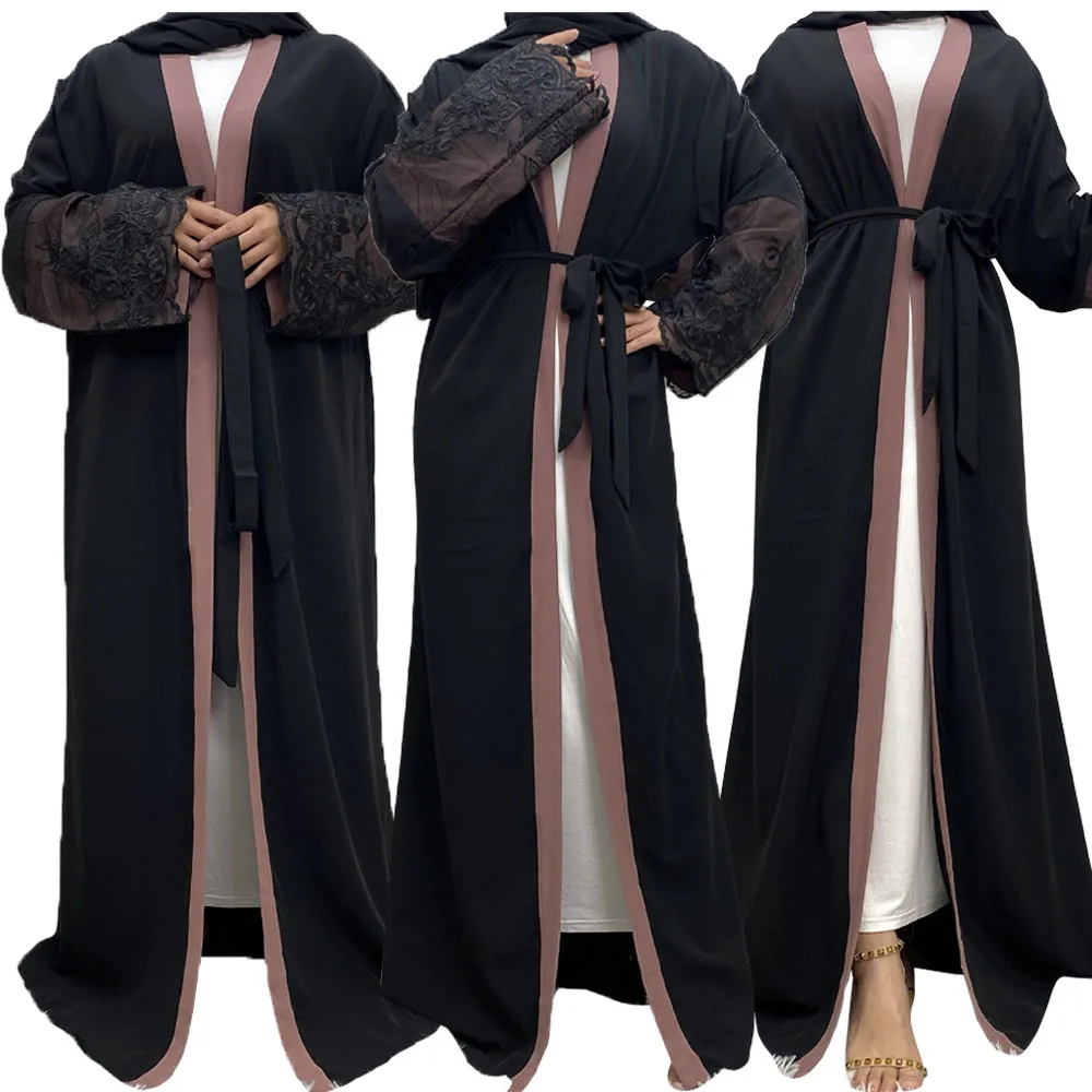 Middle East Fashion Ramadan Lace Embroidery Long Cardigan Muslim For Women Dubai Abaya Maxi Robe Kimono Turkish Islamic Clothing
Middle East Fashion Ramadan Lace Embroidery Long Cardigan Muslim For Women Dubai Abaya Maxi Robe Kimono Turkish Islamic Clothing