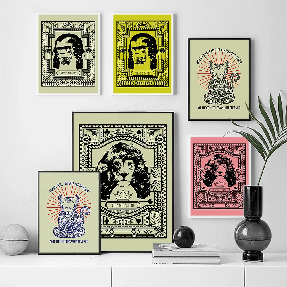 Abstract Vintage Tarot Posters and Prints Decoration Canvas Wall Pictures Gorilla Lion Animal Cat Tiger Painting Home Decor
Abstract Vintage Tarot Posters and Prints Decoration Canvas Wall Pictures Gorilla Lion Animal Cat Tiger Painting Home Decor