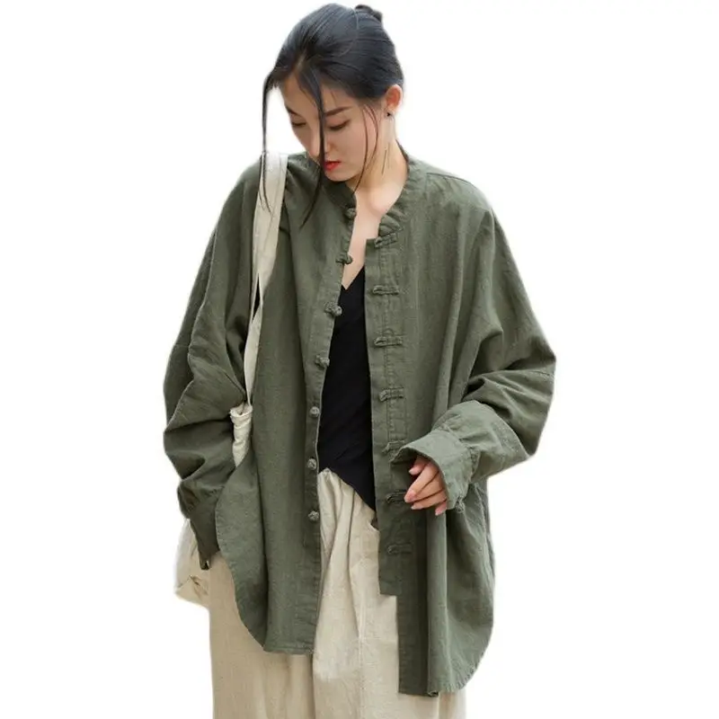 Retro Buckle National Style Coat Top Women's Zen Tea Gown Coat Mid-Length Cardigan
Retro Buckle National Style Coat Top Women's Zen Tea Gown Coat Mid-Length Cardigan