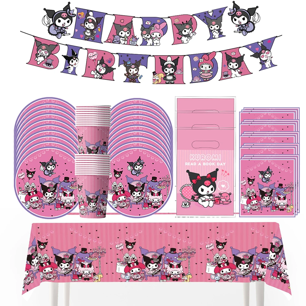 Kawali Kuromied Theme Girl Birthday Party Decoration Disposable Tableware Set Dinner Plate Paper Towel Birthday Supplies
Kawali Kuromied Theme Girl Birthday Party Decoration Disposable Tableware Set Dinner Plate Paper Towel Birthday Supplies