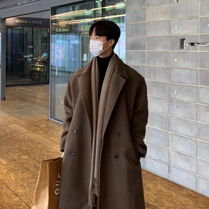 Winter Men Black Thick Woolen Trench Coats Korean Style High Quality Male Loose Casual Trenchcoat Men's Streetwear Windbreaker
Winter Men Black Thick Woolen Trench Coats Korean Style High Quality Male Loose Casual Trenchcoat Men's Streetwear Windbreaker