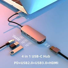 USB3.0/2.0 Type C Docking Station Smartphone Laptop HUB to HDMI 4KHD PD Charging Adapter For Macbook Pro Air Notebook GalaxyBook