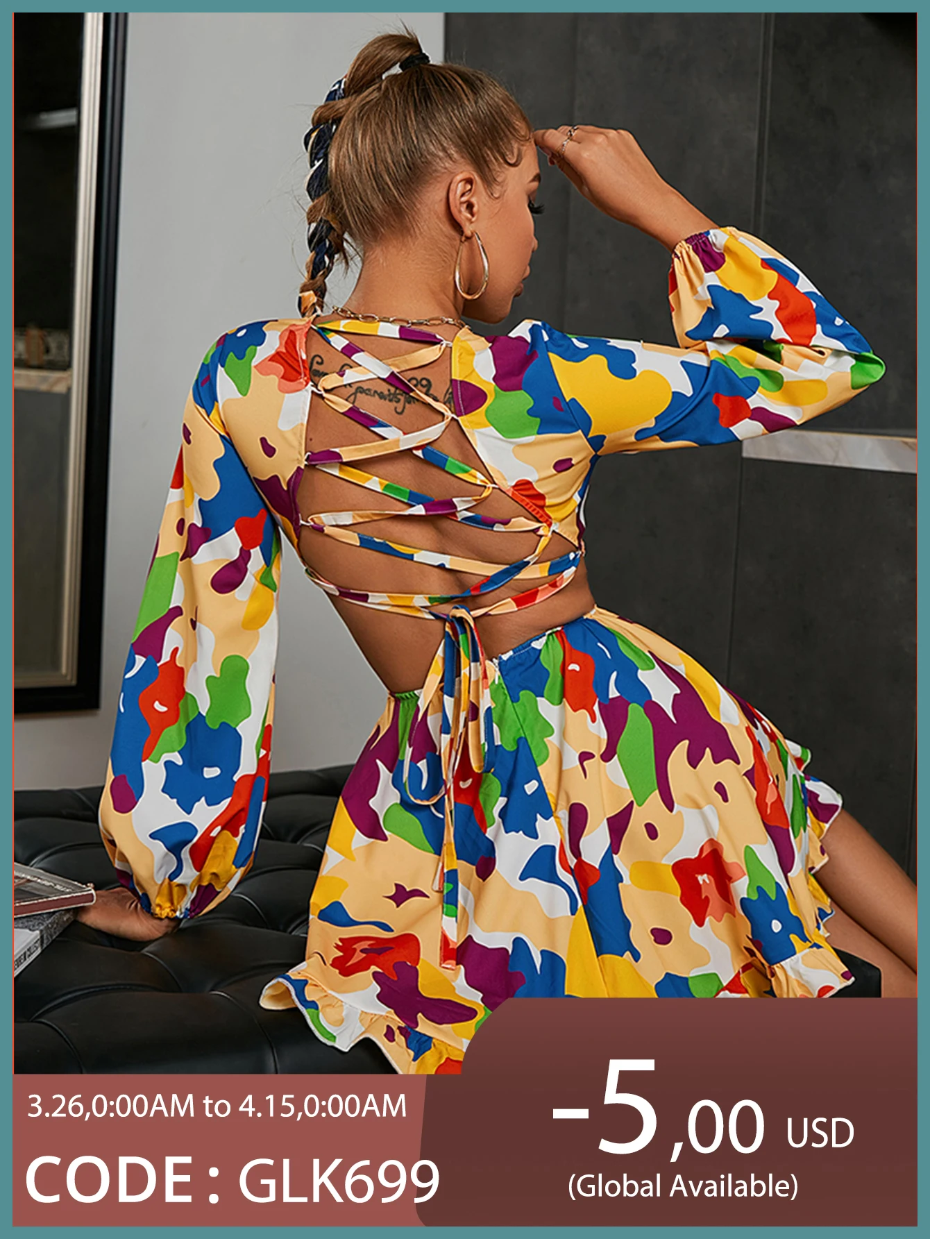 Glamaker Color block patchwork Sexy backless mini dress Ruffles bandage A-line holiday beach women dresses Elegant party dress
Glamaker Color block patchwork Sexy backless mini dress Ruffles bandage A-line holiday beach women dresses Elegant party dress