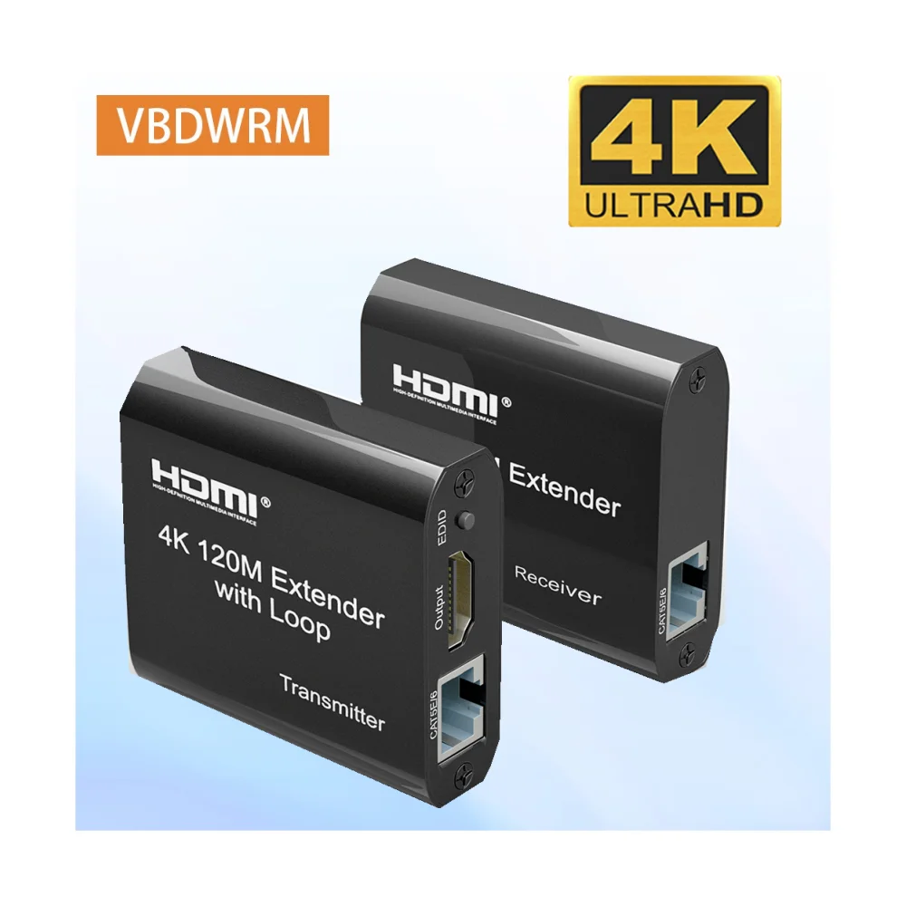 HDMI Extender 4K RJ45 120M Audio Video 60M 120M HDMI Kit Over Ethernet Cat6/5e for PS4 Apple TV PC Laptop HDTV
HDMI Extender 4K RJ45 120M Audio Video 60M 120M HDMI Kit Over Ethernet Cat6/5e for PS4 Apple TV PC Laptop HDTV