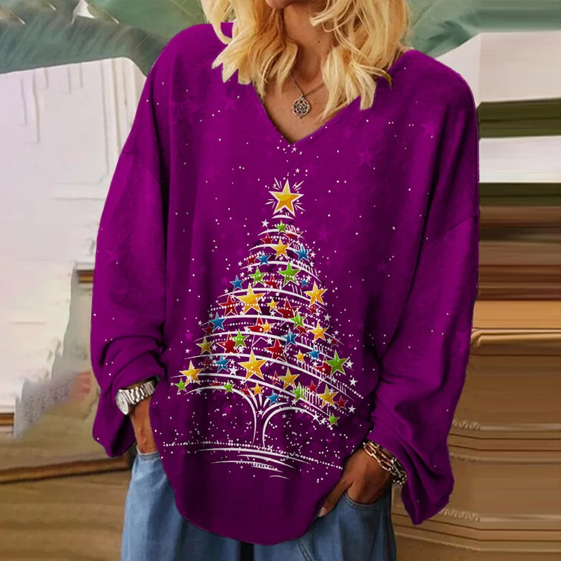 Autumn Winter Women Long Sleeve V-neck Long Sleeve Polyester Print Sweatshirts S-5XL Christmas Clothing Merry Christmas
Autumn Winter Women Long Sleeve V-neck Long Sleeve Polyester Print Sweatshirts S-5XL Christmas Clothing Merry Christmas