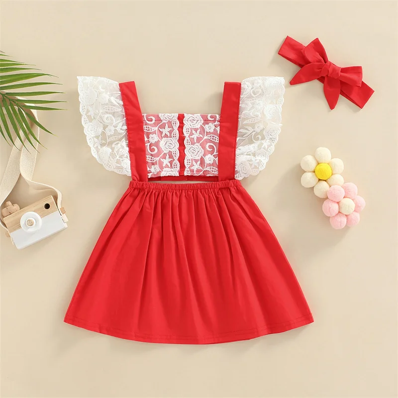 summer dress for baby girl Patchwork Lace Fly Sleeve Princess Dress with Headband 2 Pieces Set Clothing 0-18 Months
summer dress for baby girl Patchwork Lace Fly Sleeve Princess Dress with Headband 2 Pieces Set Clothing 0-18 Months