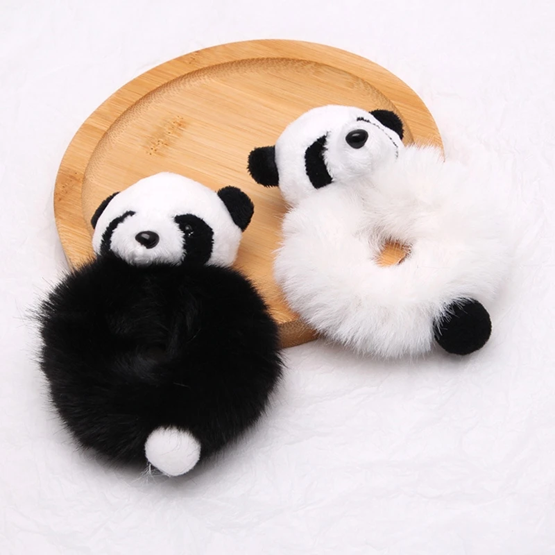 Резинки для волос в виде милой панды эластичные заколки хвоста с мультяшными