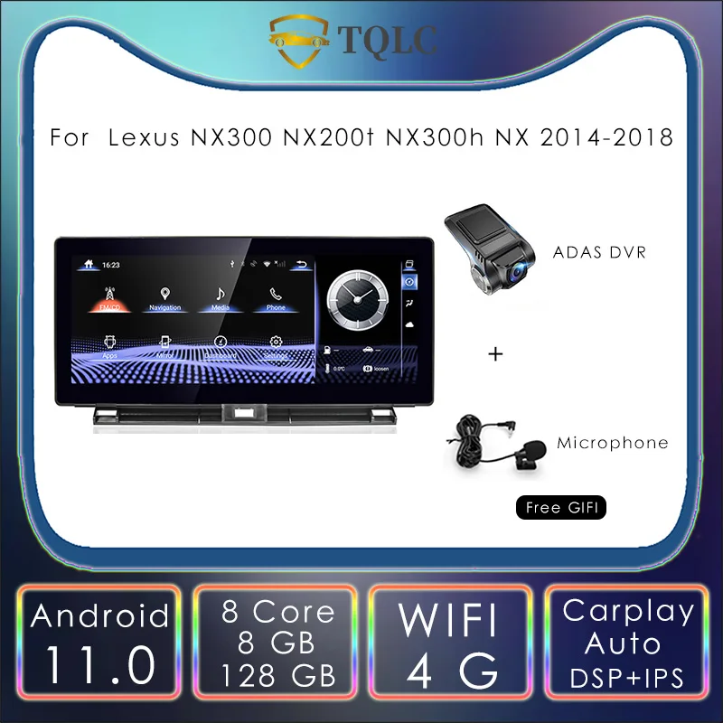10.25'' For Lexus NX300 NX200t NX300h NX 2014-2018 Android Car Multimedia Player Radio GPS Touch Screen CarPlay Auto DSP 8+128GB
10.25'' For Lexus NX300 NX200t NX300h NX 2014-2018 Android Car Multimedia Player Radio GPS Touch Screen CarPlay Auto DSP 8+128GB