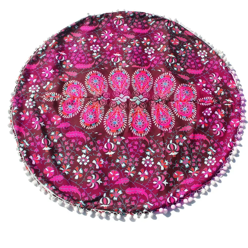 

Polyester Fiber Round Pillow Case 43*43cm Pattern Bohemian Printed Cushion Pillow Cover Home Decor For Sofa Bar Hotel Cafe