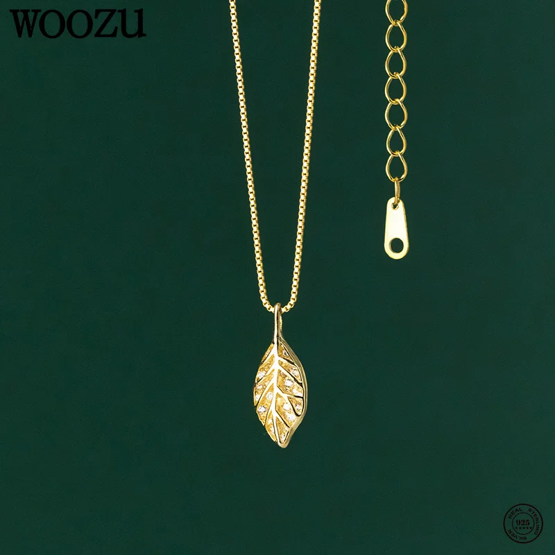 WOOZU 925 Sterling Silver Fashion Elegant Leaf Pendant Necklace for Women Teen Party Simple Chic Choker Fine Jewelry Accessories
WOOZU 925 Sterling Silver Fashion Elegant Leaf Pendant Necklace for Women Teen Party Simple Chic Choker Fine Jewelry Accessories