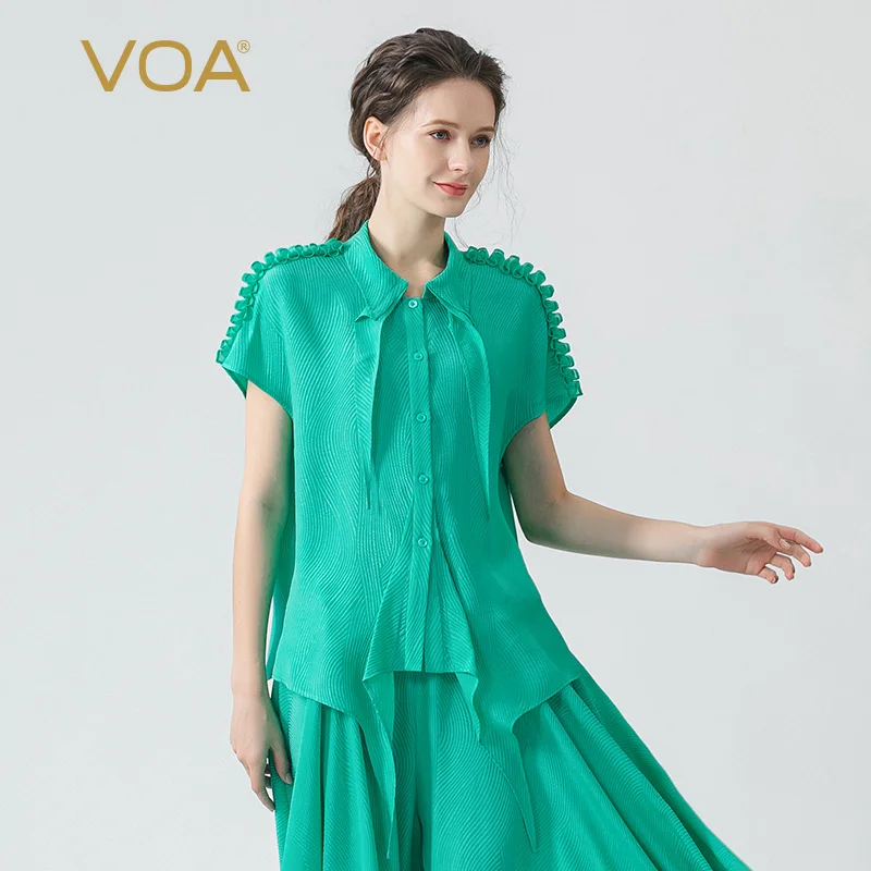 VOA Grass Green 22 Momme Striped Jacquard Mulberry Silk Design Point Collar Raglan Short Sleeve Straight Silk Shirt BE1153
VOA Grass Green 22 Momme Striped Jacquard Mulberry Silk Design Point Collar Raglan Short Sleeve Straight Silk Shirt BE1153