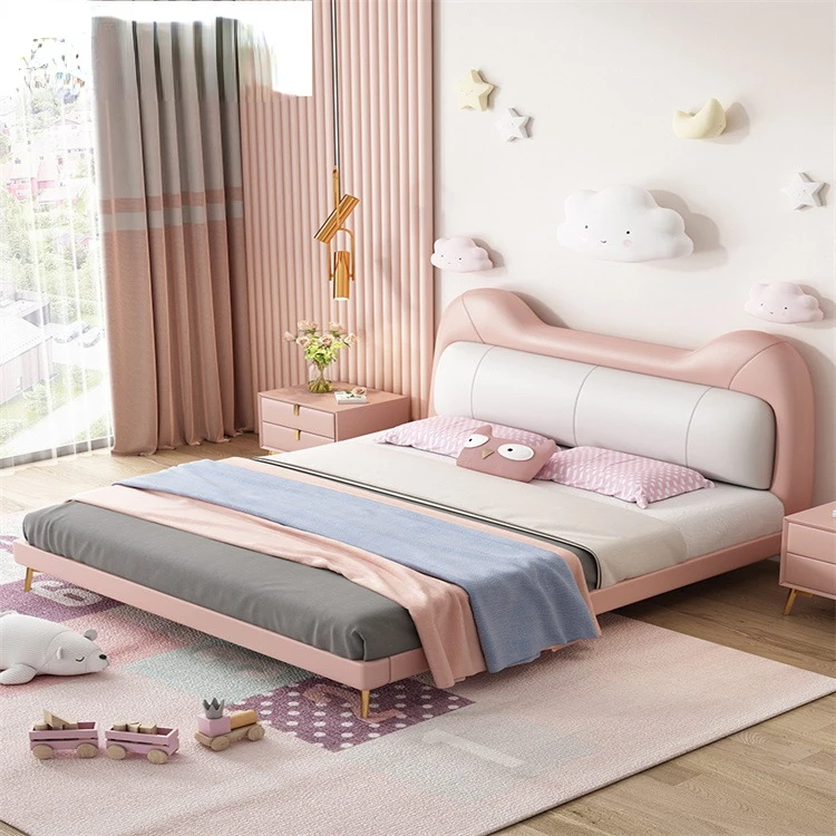 Modern simple children's leather Princess bedroom pink 1.2/1.5/1.8m single light luxury leather bed
Modern simple children's leather Princess bedroom pink 1.2/1.5/1.8m single light luxury leather bed