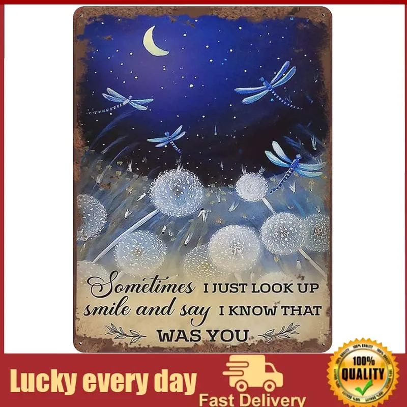 Dreacoss Look Up Smile and Say I Know Dragonfly Retro Tin Sign Dandelion Wall Art Decor Inspiring Quote Sign for Home Bedroom
Dreacoss Look Up Smile and Say I Know Dragonfly Retro Tin Sign Dandelion Wall Art Decor Inspiring Quote Sign for Home Bedroom