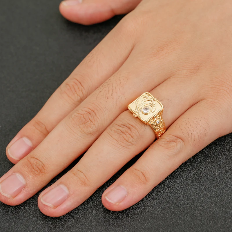 New hot sale European and American style carved open cap pattern ring men's ring rings for men 
New hot sale European and American style carved open cap pattern ring men's ring rings for men