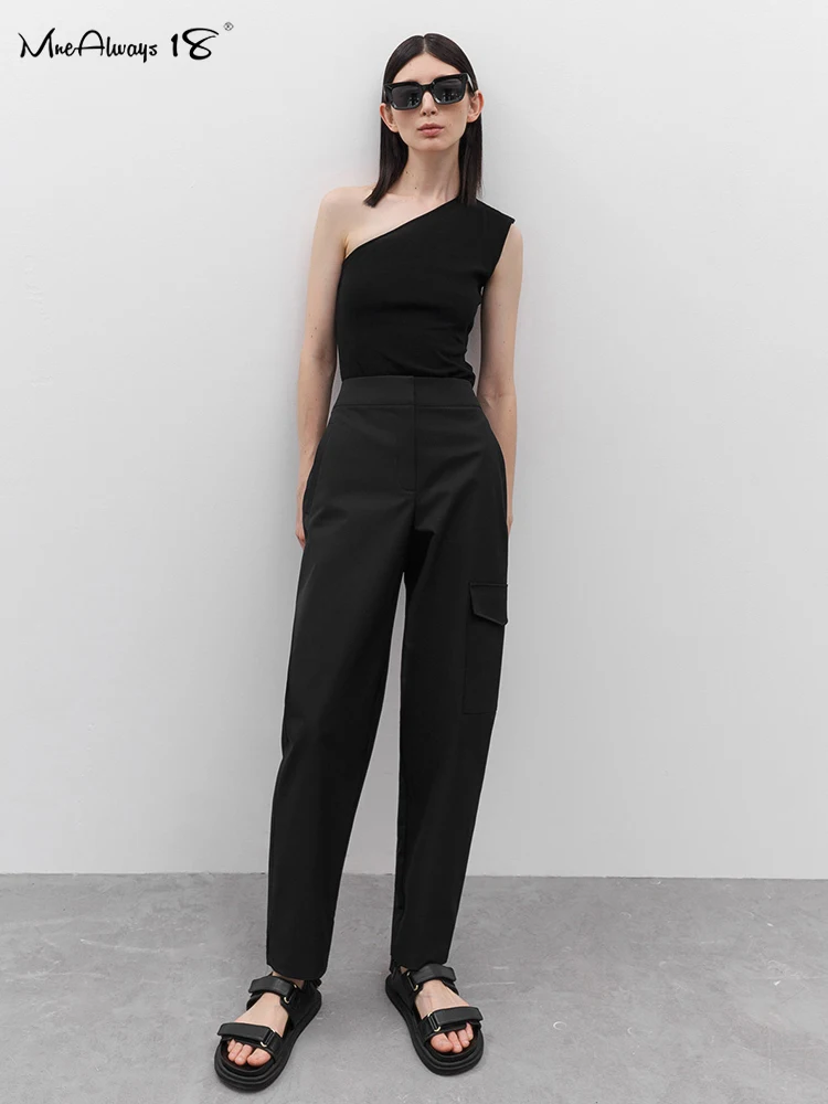 Mnealways18 Black Classic Ankle-Length Pants Womens Pockets High Waisted Trousers Pleated Office Ladies Cargo Pants Winter 2022
Mnealways18 Black Classic Ankle-Length Pants Womens Pockets High Waisted Trousers Pleated Office Ladies Cargo Pants Winter 2022