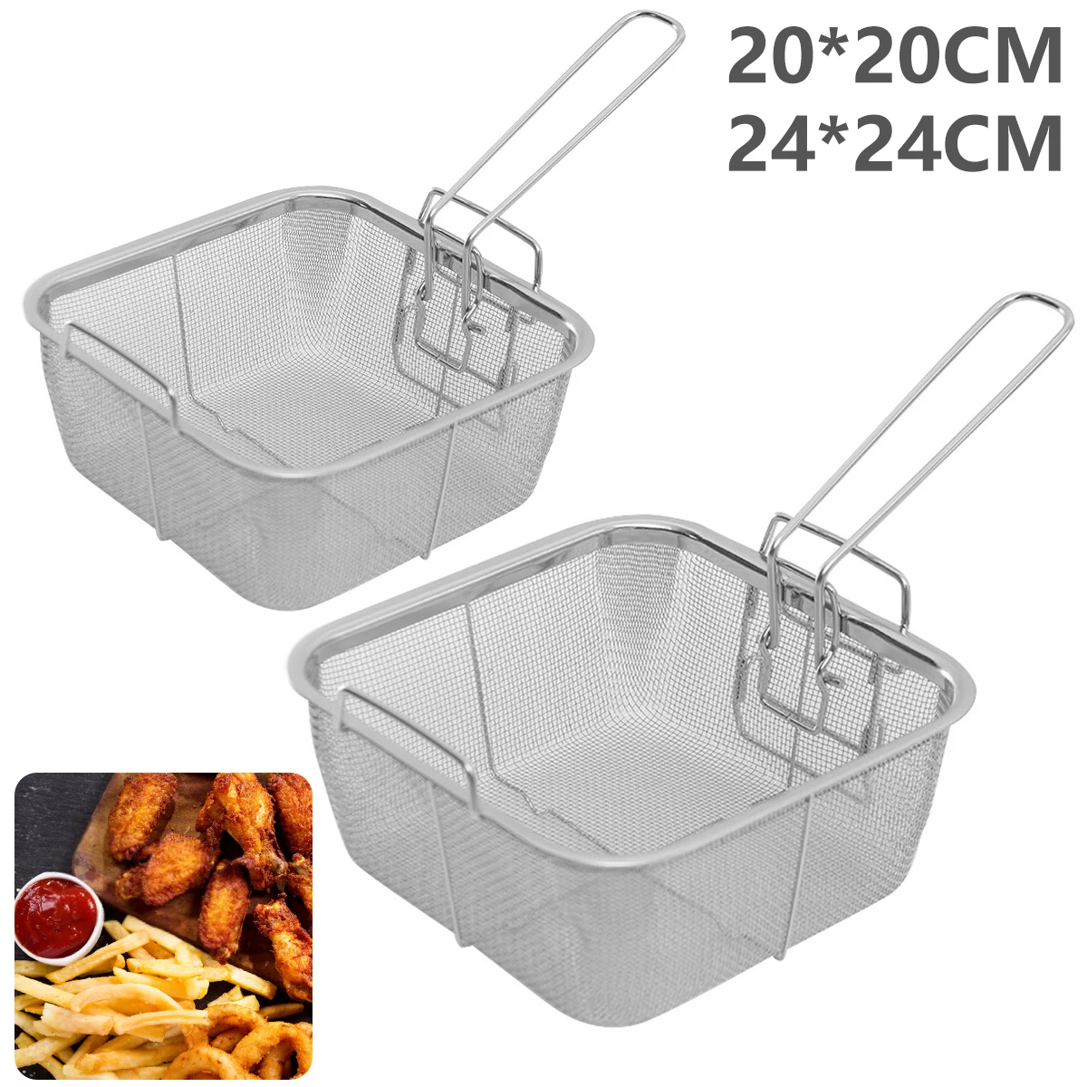French Deep Fryers Basket Net Mesh Fries Chip Stainless Steel Square Fryer Strainer with Handle Home French Fries Kitchen Tool
French Deep Fryers Basket Net Mesh Fries Chip Stainless Steel Square Fryer Strainer with Handle Home French Fries Kitchen Tool