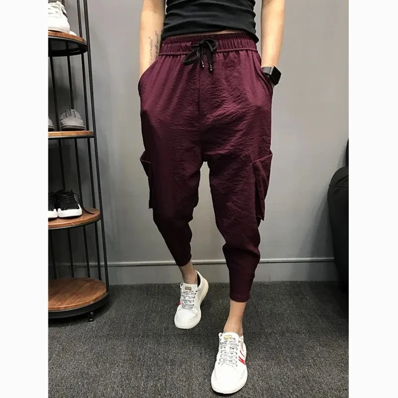 Men Clothing Summer Cotton Hemp Nine Points Pants Men Harun Pants All-match Korean Men's Ice Silk Casual Pants Vetements Homme
Men Clothing Summer Cotton Hemp Nine Points Pants Men Harun Pants All-match Korean Men's Ice Silk Casual Pants Vetements Homme