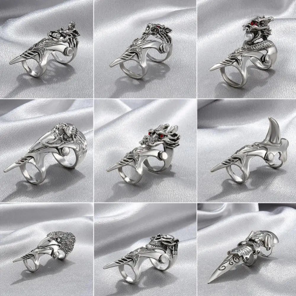 Punk Gothic Dragon Rings Unisex Vintage Cool Personality Retro Fashion Trend Metal Knuckle Rings Female Party Jewelry Hot
Punk Gothic Dragon Rings Unisex Vintage Cool Personality Retro Fashion Trend Metal Knuckle Rings Female Party Jewelry Hot