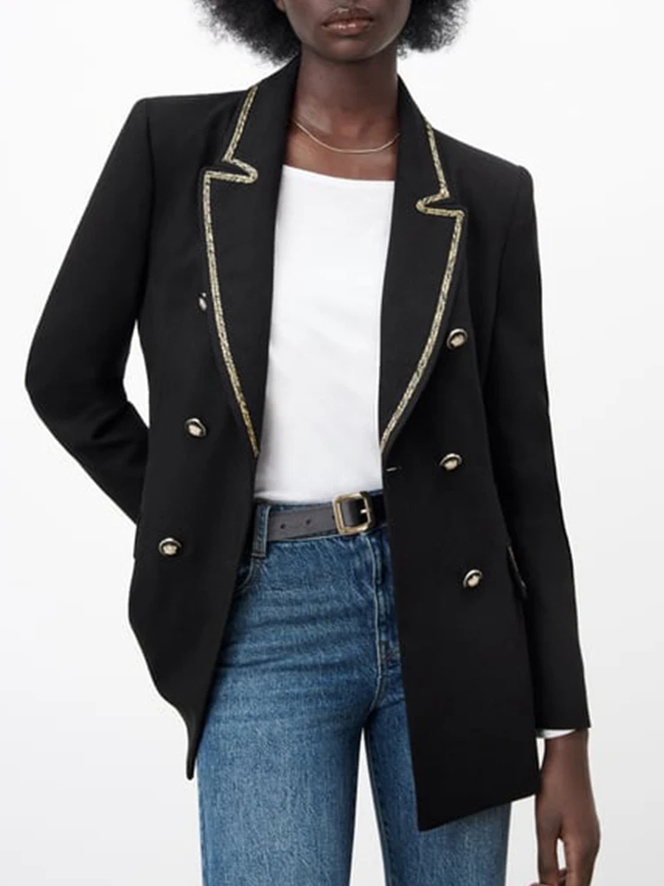 yiloyka Za 2022 Women Solid Blazer Coats Spring Autumn Notched Double Breasted Jacket Office Lady Pockets Patchwork Wear
yiloyka Za 2022 Women Solid Blazer Coats Spring Autumn Notched Double Breasted Jacket Office Lady Pockets Patchwork Wear