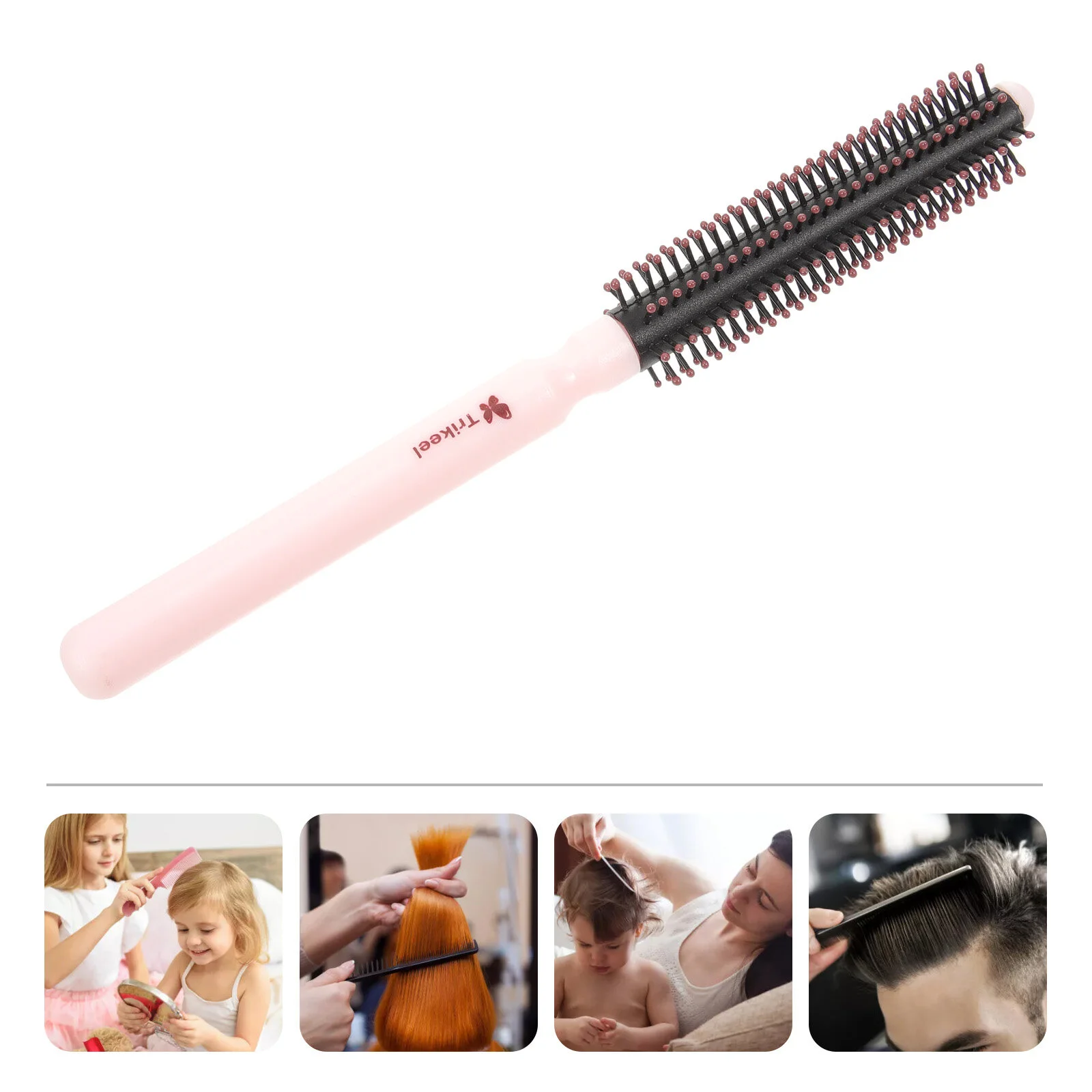 

Portable Hairbrush Curling Short Small Round Blow Drying Travel Comb Curly Styling Roll Hairbrushes Women Plastic Miss