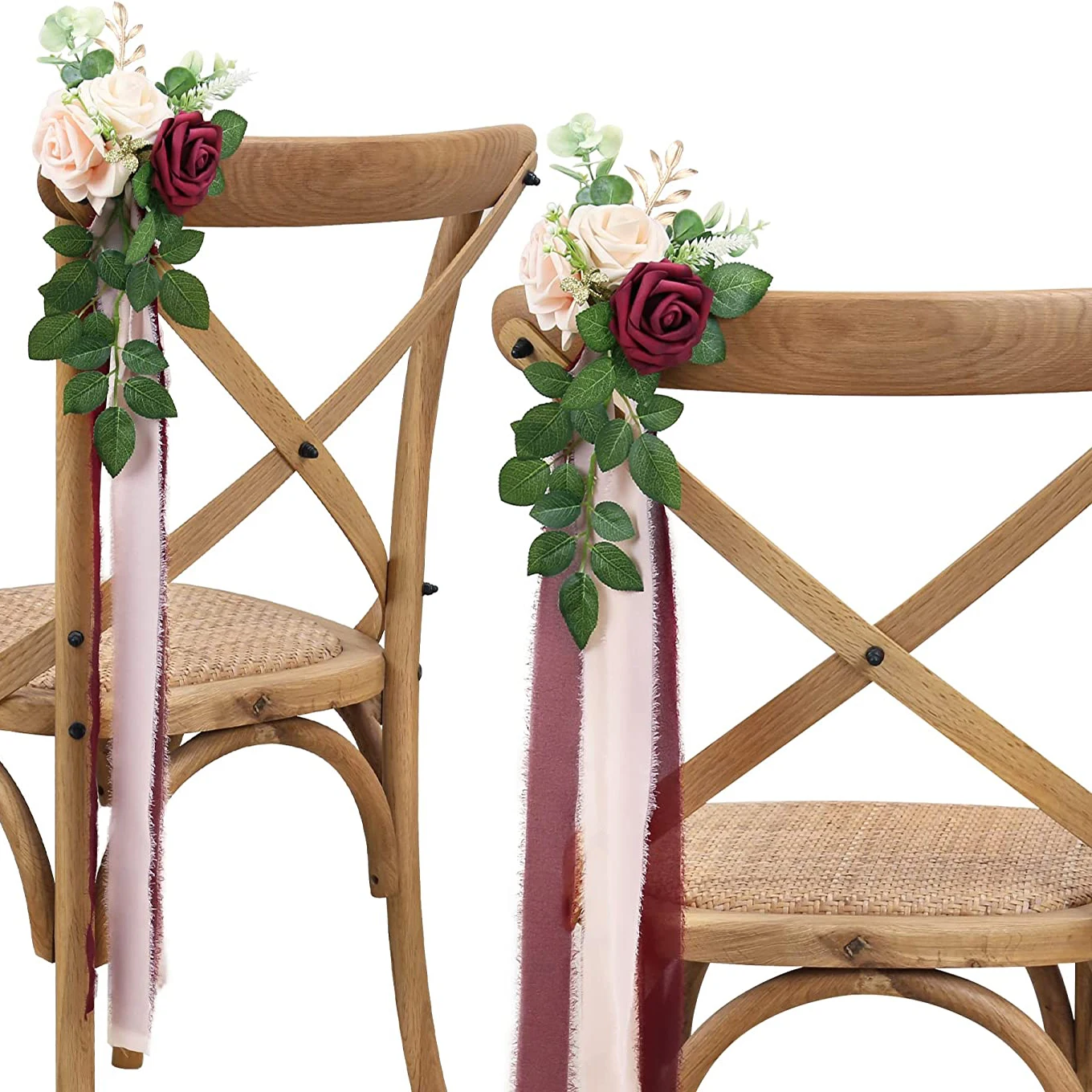 Yannew Boho Wedding Chair Flower Decoration Dusty Rose White Rustic Aisle Artificial Floral Church Chair Decor for Ceremony
Yannew Boho Wedding Chair Flower Decoration Dusty Rose White Rustic Aisle Artificial Floral Church Chair Decor for Ceremony