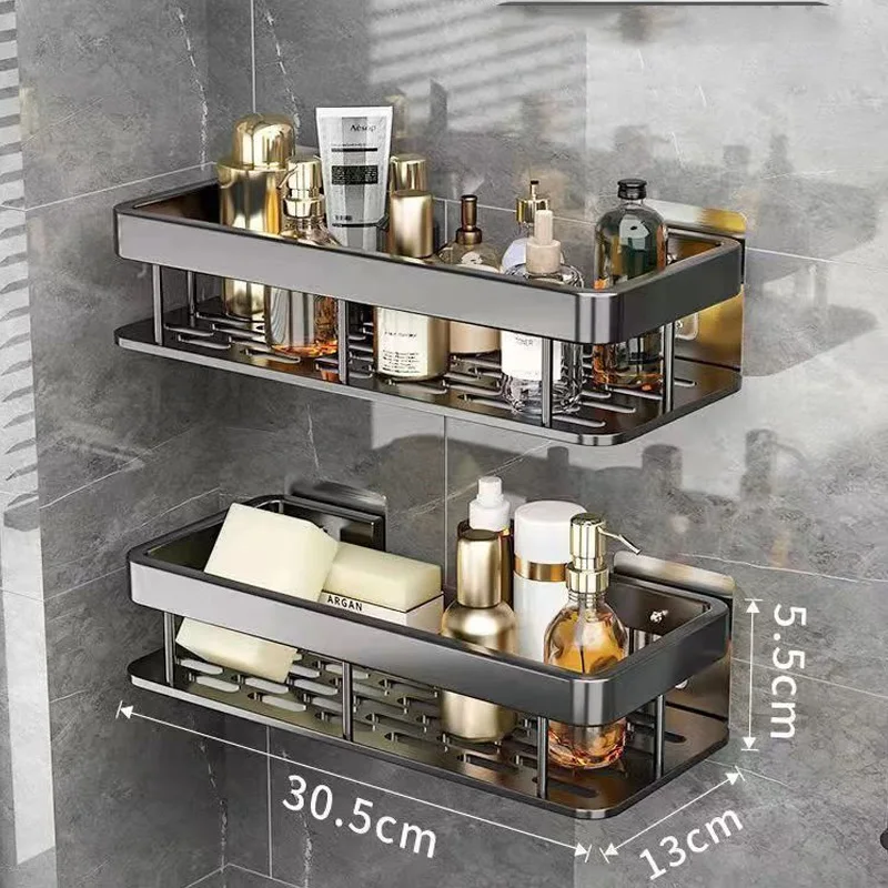 Punch-free Bathroom Shelf Shelves Wall Mounted Shampoo Storage Rack For Kitchen Holder Square Aluminum Bath Organizer Accessorie
Punch-free Bathroom Shelf Shelves Wall Mounted Shampoo Storage Rack For Kitchen Holder Square Aluminum Bath Organizer Accessorie