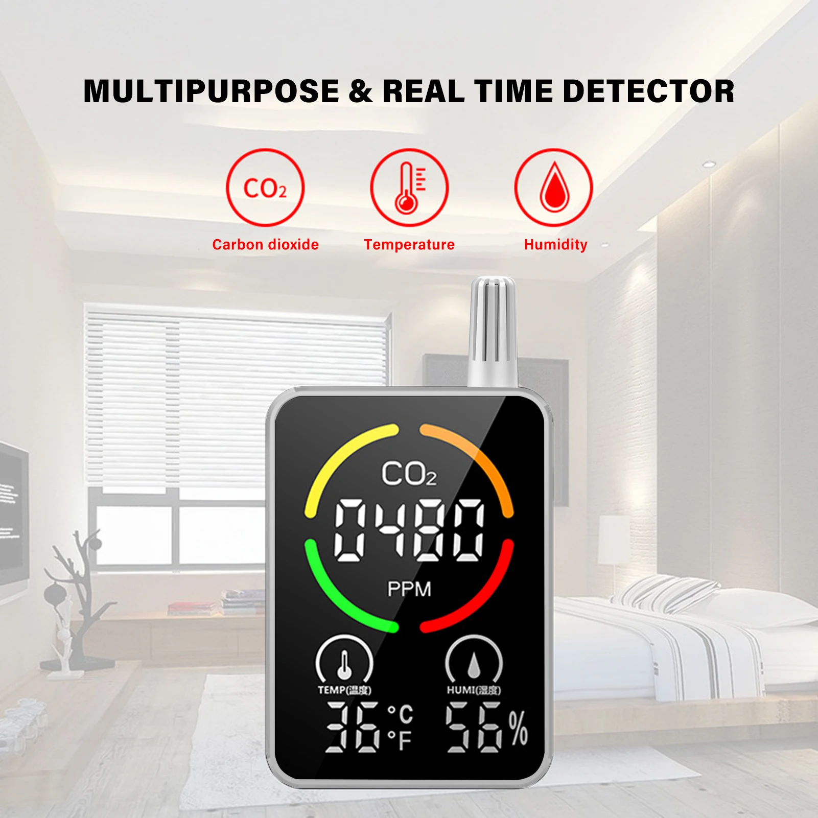 CO2 Air Detector Agricultural Production Greenhouse CO2 Monitor Temperature Humidity Sensor Tester
CO2 Air Detector Agricultural Production Greenhouse CO2 Monitor Temperature Humidity Sensor Tester