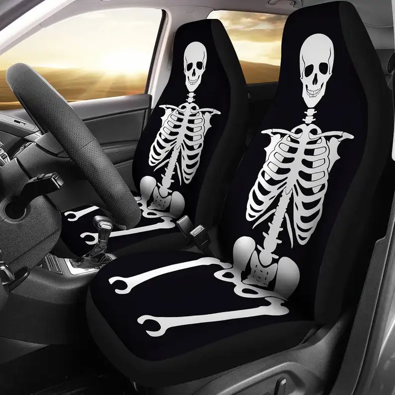 Skeleton Car Seat Covers Set Black and White Seat Protectors Universal Fit For Car and SUV Bucket Seats Skeleton Car Accessories
Skeleton Car Seat Covers Set Black and White Seat Protectors Universal Fit For Car and SUV Bucket Seats Skeleton Car Accessories