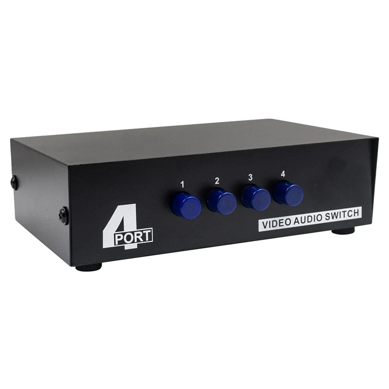 

BAAY 4 Port AV Switch RCA Switcher 4 In 1 Out Composite Video L/R Audio Selector Box For DVD STB Game Consoles