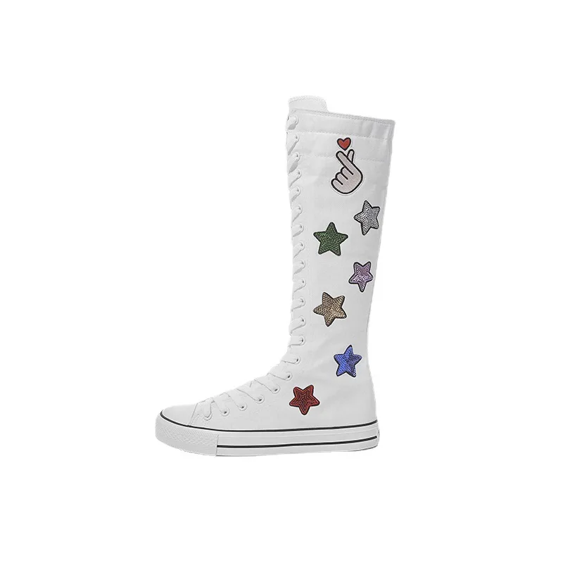 Super high top cartoon applique canvas shoes non-slip lace side zipper women's sneakers large size 35-43
Super high top cartoon applique canvas shoes non-slip lace side zipper women's sneakers large size 35-43