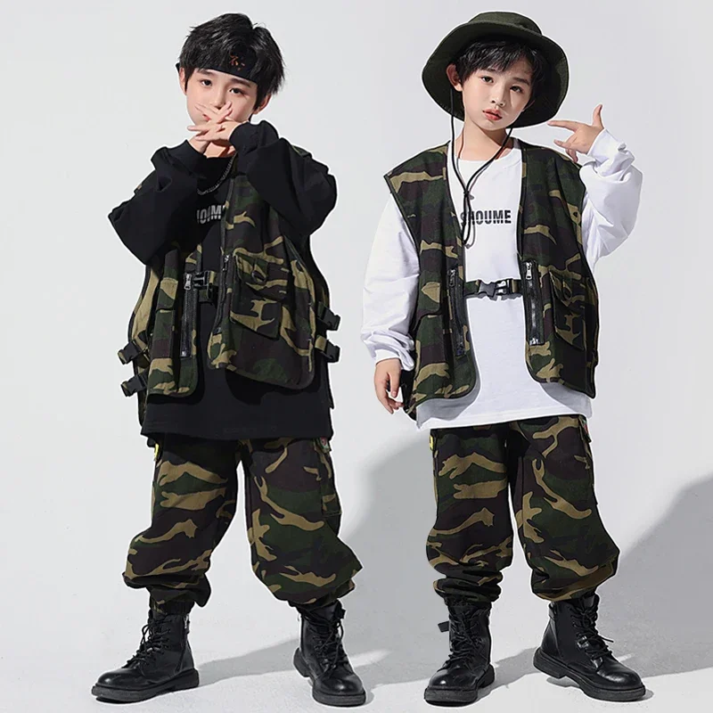 Kids Kpop Outfits Hip Hop Clothing Camo Vest Streetwear Tactical Cargo Pants For Girl Boy Jazz Dance Costume Teen Street Clothes
Kids Kpop Outfits Hip Hop Clothing Camo Vest Streetwear Tactical Cargo Pants For Girl Boy Jazz Dance Costume Teen Street Clothes