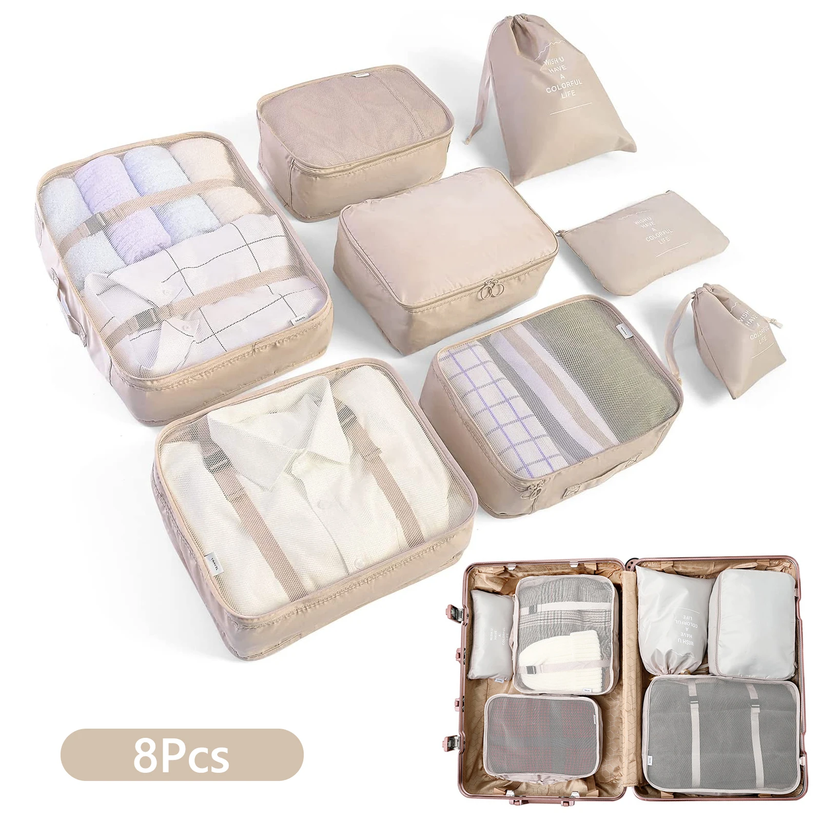 8Pcs Travel Storage Bag Luggage Underwear Shoes Bundle Pocket Organizer Bag Clothes USB Cable Cosmetic Storage Bag Set
8Pcs Travel Storage Bag Luggage Underwear Shoes Bundle Pocket Organizer Bag Clothes USB Cable Cosmetic Storage Bag Set