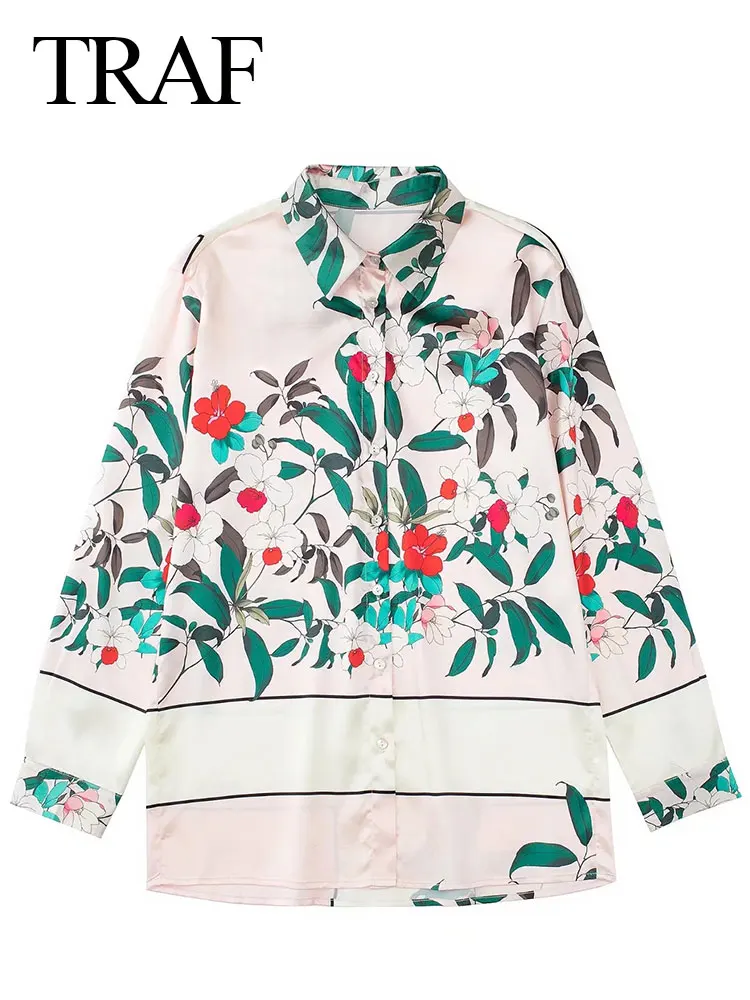 TRAF Elegant Temperament Plant Flower Pattern Shirt Casual Single-breasted Long-sleeved Spring Loose All-match Fashion Women
TRAF Elegant Temperament Plant Flower Pattern Shirt Casual Single-breasted Long-sleeved Spring Loose All-match Fashion Women