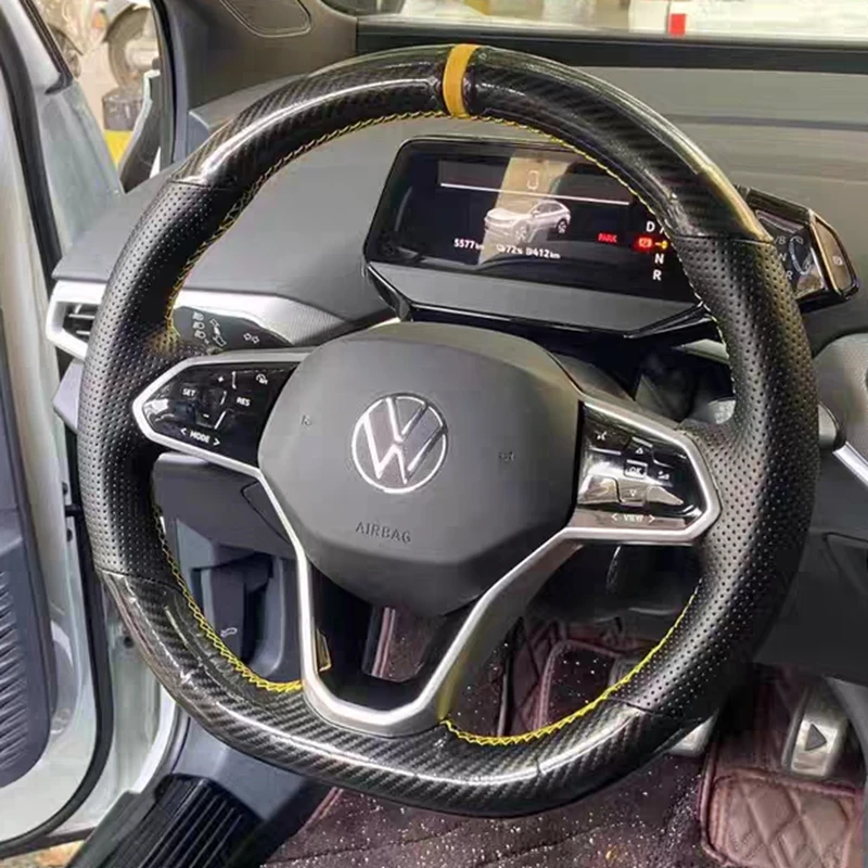 Custom Car Steering Wheel Cover Carbon Fiber Genuine Leather Fit For Volkswagen VW Golf 8 Passat ID.3 Arteon Caddy 2019-2022
Custom Car Steering Wheel Cover Carbon Fiber Genuine Leather Fit For Volkswagen VW Golf 8 Passat ID.3 Arteon Caddy 2019-2022