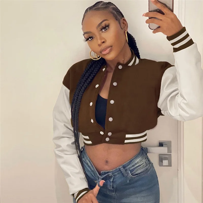 Winter Womens Coats Jackets Fashion Casual Y2K Patchwork Button Baseball Uniforms Coat Loose Stitching Jacket Women
Winter Womens Coats Jackets Fashion Casual Y2K Patchwork Button Baseball Uniforms Coat Loose Stitching Jacket Women