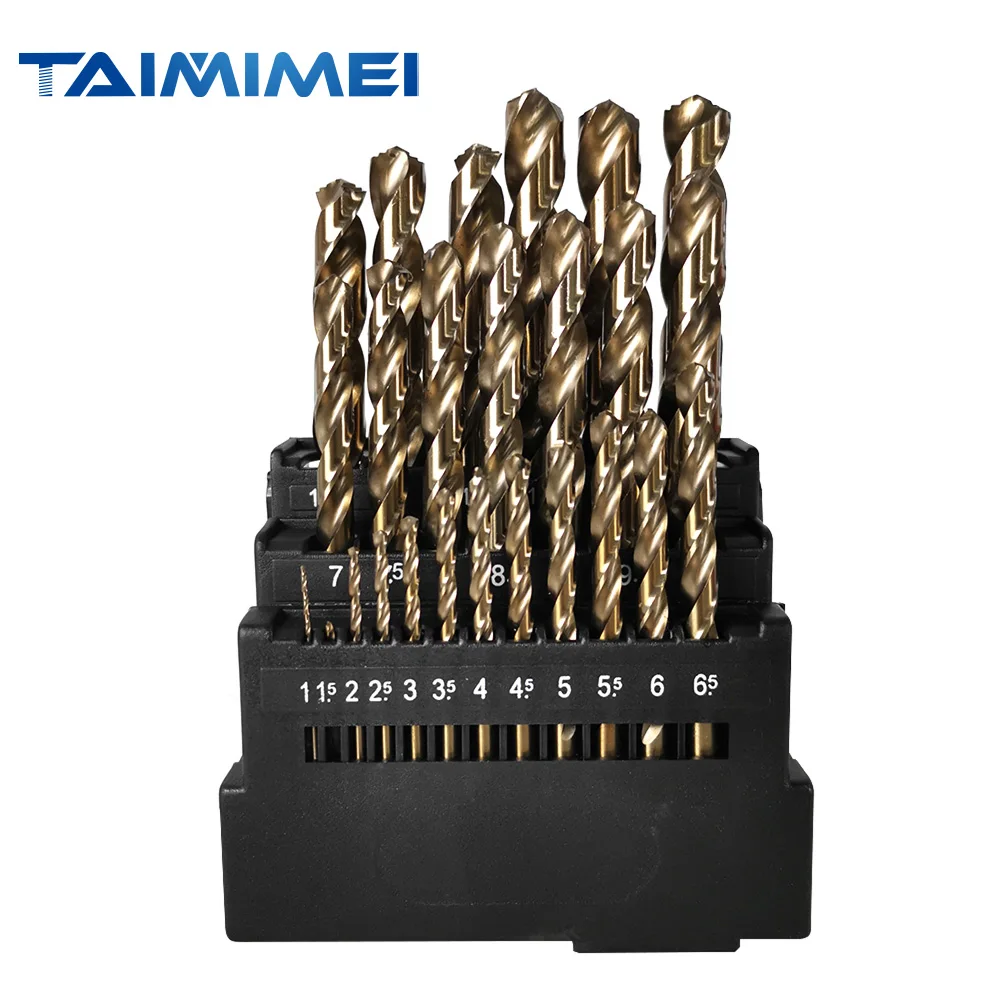 TAIMIMEI M42 HSS Twist Drill Bit Set 3 Edge Head 8% High Cobalt Drill Bit for Stainless Steel Wood Metal Drilling
TAIMIMEI M42 HSS Twist Drill Bit Set 3 Edge Head 8% High Cobalt Drill Bit for Stainless Steel Wood Metal Drilling