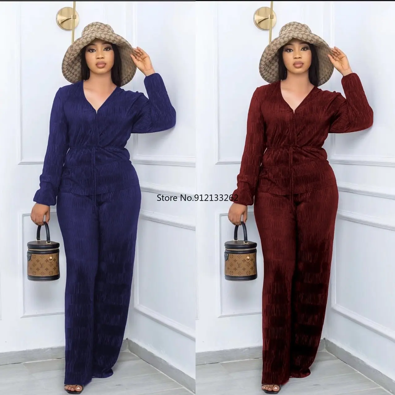 African Clothes for Women Summer Elegent African Women Long Sleeve V-neck Solid Color 2 Pieces Sets Top Long Pant African Suit
African Clothes for Women Summer Elegent African Women Long Sleeve V-neck Solid Color 2 Pieces Sets Top Long Pant African Suit