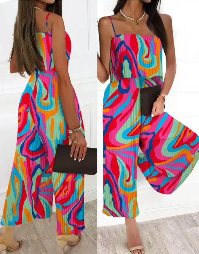 2022 Hot Sale Jumpsuits For women Marble Print Spaghetti Strap Wide Leg Jumpsuit Loose Romper Bohemian Playsuit Plus Size Xl
2022 Hot Sale Jumpsuits For women Marble Print Spaghetti Strap Wide Leg Jumpsuit Loose Romper Bohemian Playsuit Plus Size Xl