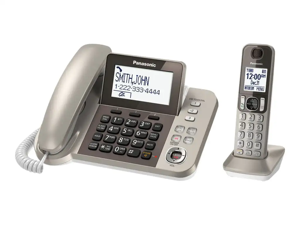 

KX-TGF350N DECT 6,0 беспроводной телефон-серебристый, черный 1 x телефонная линия-громкоговоритель